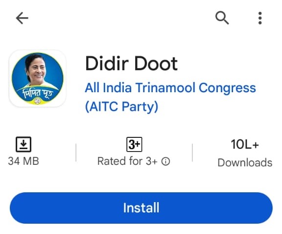 Didir Doot app install page on Google Play Store, showcasing digital communications by I-PAC.