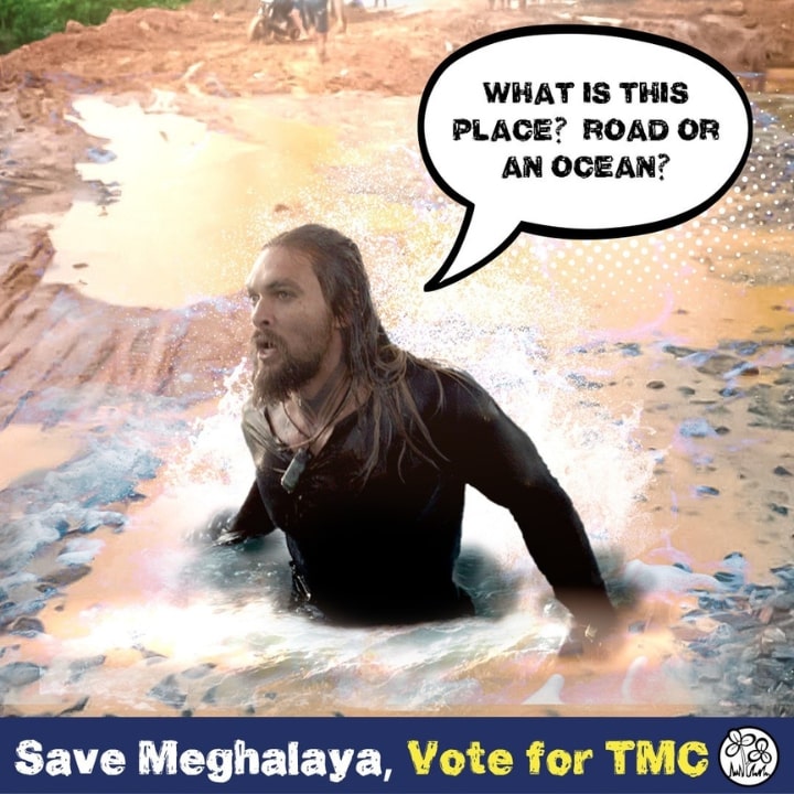 Rafiq creating satirical memes highlighting social issues in Meghalaya at IPAC.